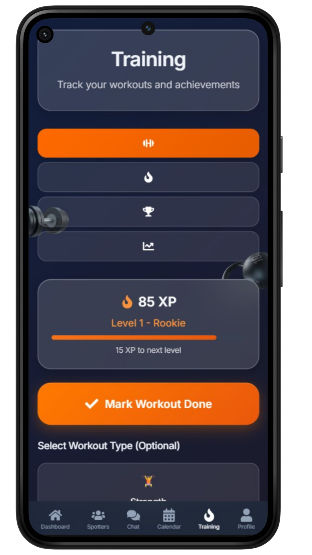 SwoleUp mobile app audio recording